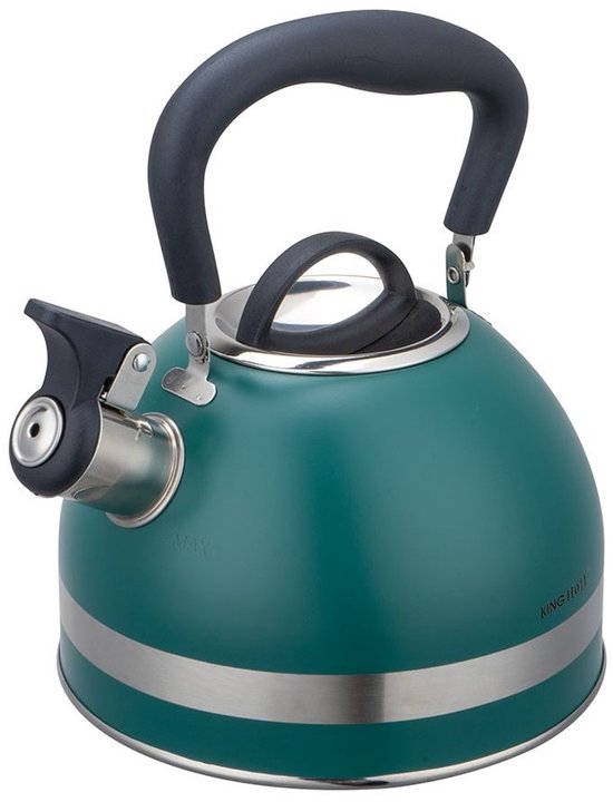 Kinghoff 1855 - Fluitketel met fluit - 1.8 liter - RVS - Groen