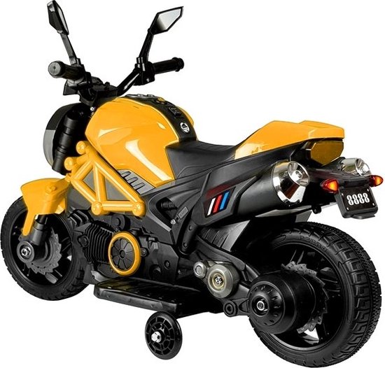 Elektrische naked bike - kindermotor - motor voor kinderen - tot 25kg max 1-3 km/h geel - kids accu motor