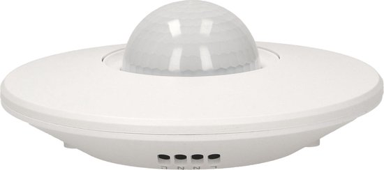 Bewegingssensor binnen voor lamp - Bewegingsmelder plafond tot 20 m - Motion sensor 360° - Doorgangsmelder 2000 Lux - Wit