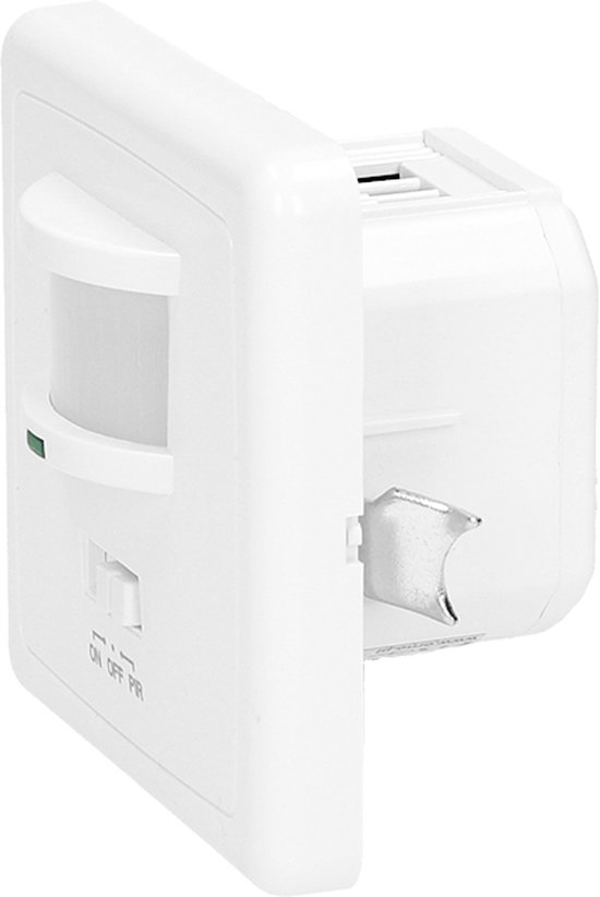 PIR Bewegingsmelder - 160 ° Detectie - Wand inbouw - 9 Meter bereik - 1200 Watt - Wit