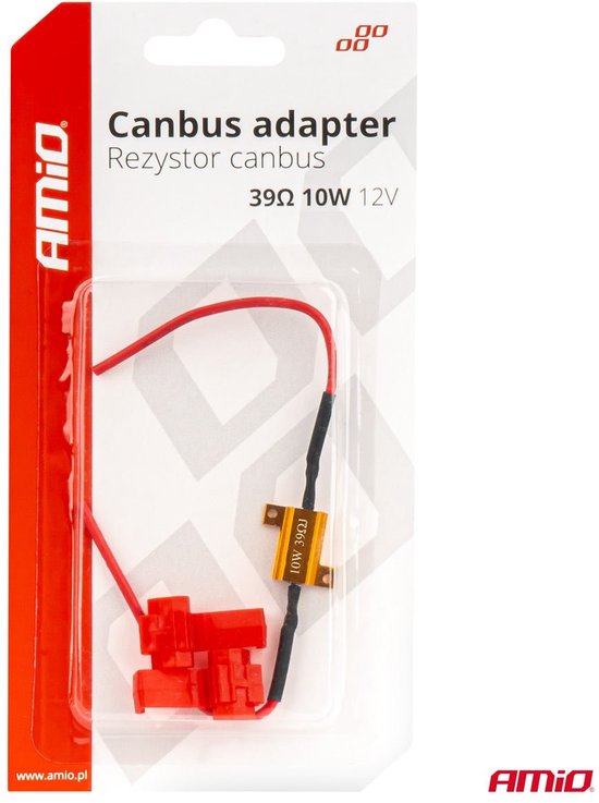 AMIO LED Canbus Weerstand 39 Ohm 10W - Voorkomt CANBUS Foutmeldingen Storing Oplossen