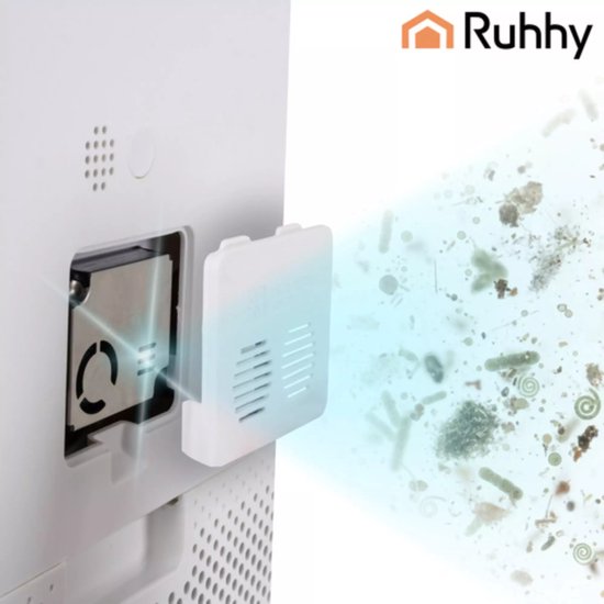 Ruhhy slimme luchtreiniger met HEPA H12 en actief koolfilter – ionisatie, WiFi-bediening en fluisterstil tot 80 m²