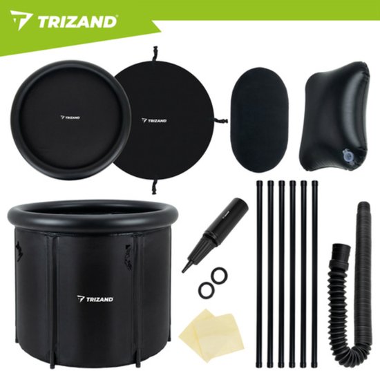Trizand Opvouwbaar ijsbad 320 liter met 5-laagse isolatie, hoes, pomp en antislip mat