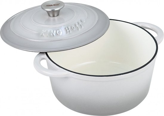 Kinghoff 1521 - gietijzeren braadpan - Ø24 cm - 4L - grijs - emaille