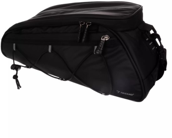 Trizand Fietstas - bagagedrager - 3-vaks - waterdicht - zwart - 16 liter - fietstas