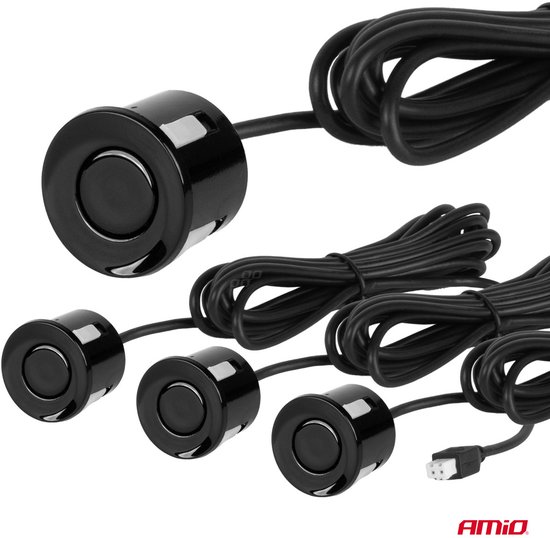 AMiO Parkeerhulpsysteem LED COB 4 sensor zwart