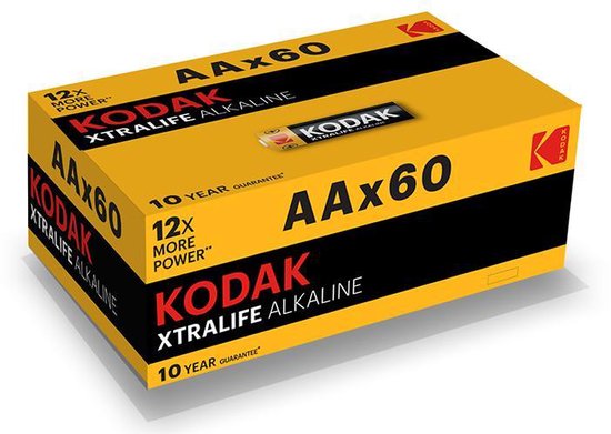 Kodak XTRALIFE - Alkaline AA/LR6 Batterijen - 60 stuks