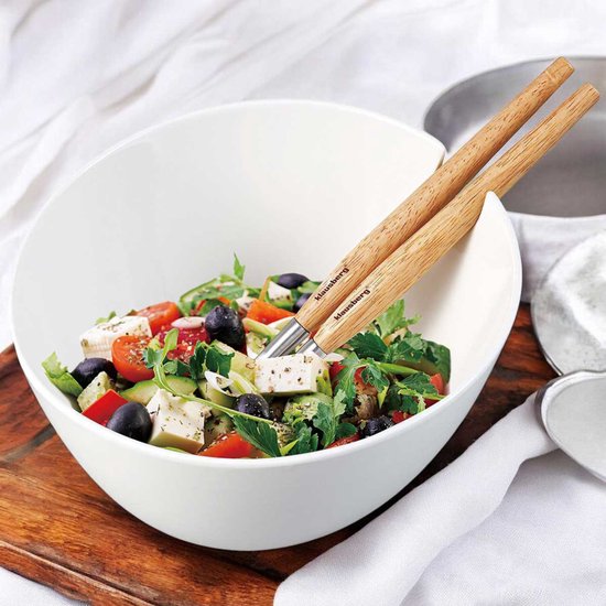 PORSELEINEN SALADEKOM MET BESTEK KLAUSBERG KB-7787 WIT