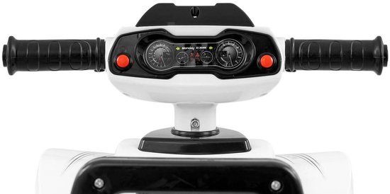Milly Mally - Loopauto / Quad Monster - Wit - Met Muziek, Licht & Opbergvak - Max. 25 kg
