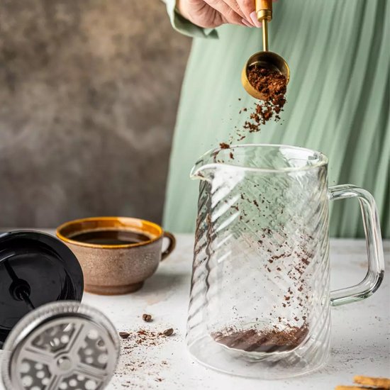 Klausberg Piston Koffie-/Thee Zetter - Glas - 1Liter - Theepress | theemaker| theezetter| French press voor koffie en thee