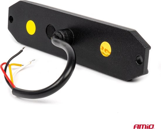AMiO Stroboscoop Zwaailicht Slanke Amber Grill Mount Flitslicht 6x3W LED R65 R10 12/24V IP6K9K Oranje