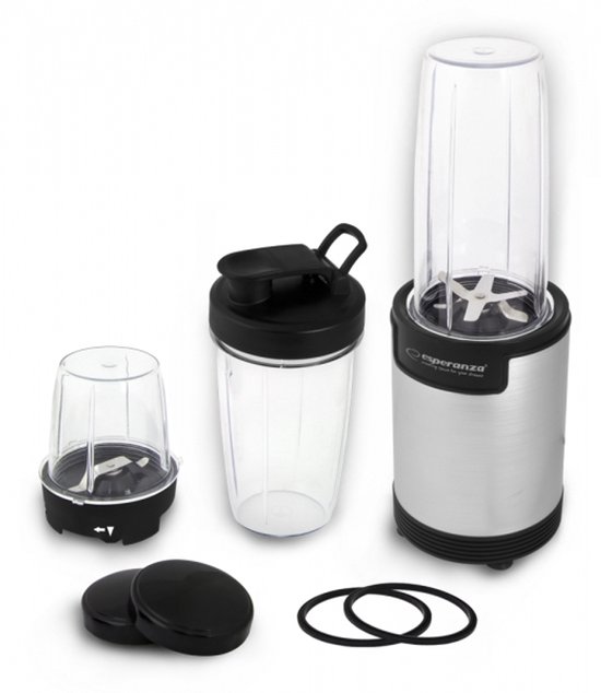 Esperanza EKM030 Nutri-blender / Persoonlijke blender 9in1 900W Zilver
