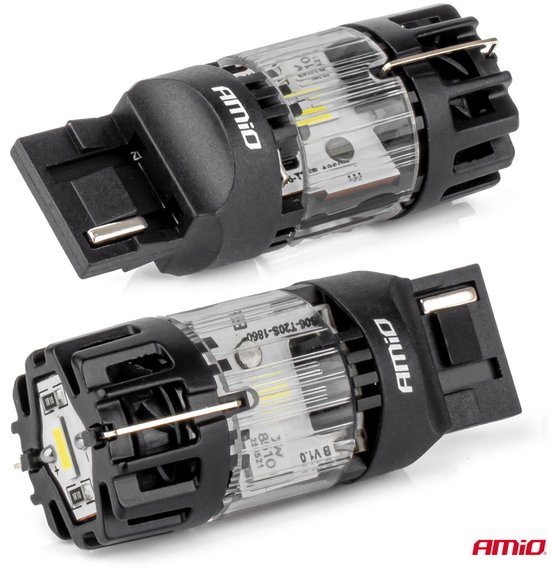 AMiO LED Lamp LumiTec T20S 7440 W21W 12V FULL CANBUS – Krachtige Witte LED Vervanger (1 stuk)