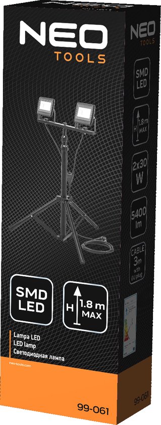 NEO 99-061 Bouwlamp 2x 30 watt LED op Statief