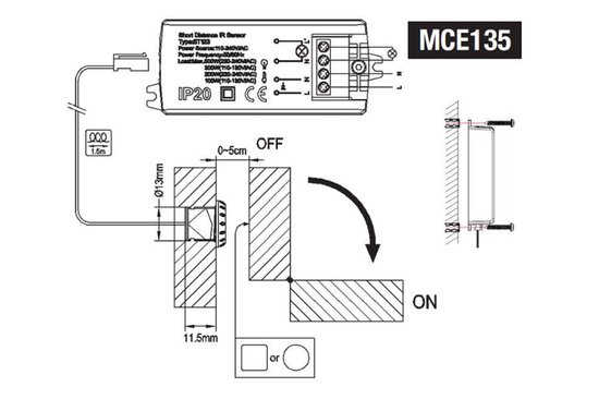 Bewegingsmelder PIR Sensor Aan/Uit Deursensor Maclean