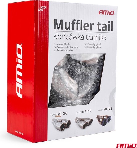 Universeel RVS uitlaat sierstuk 2x76mm - MT 022 - Aansluit diameter tussen de 32mm en 52mm