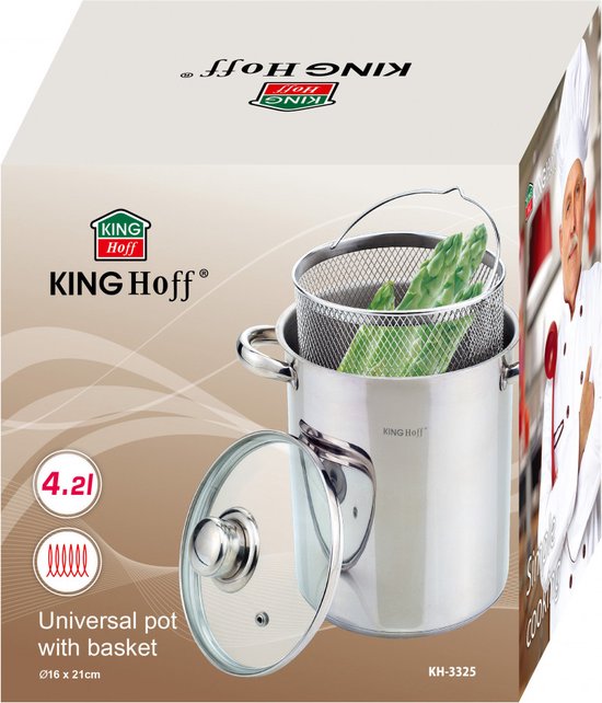 Kinghoff 3325 asperge pan - rvs - alle warmtebronnen
