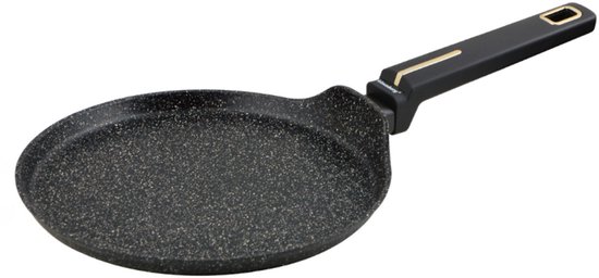 Klausberg KB-7964 Pannenkoekenpan | 24 cm | Marmer Anti-aanbaklaag | Geschikt voor Alle Kookzones Inclusief Inductie | Zwart | Crepepan |