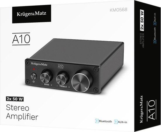 Krüger&Matz A10 - Stereo Versterker - Bluetooth 5.1 - aptX HD - 2x50W