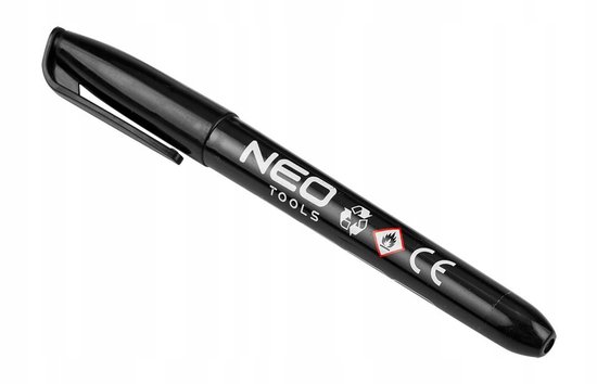 NEO 13-856 Bouwmarker Zwart Permanent Waterdicht Oliebasis 4 Stuks
