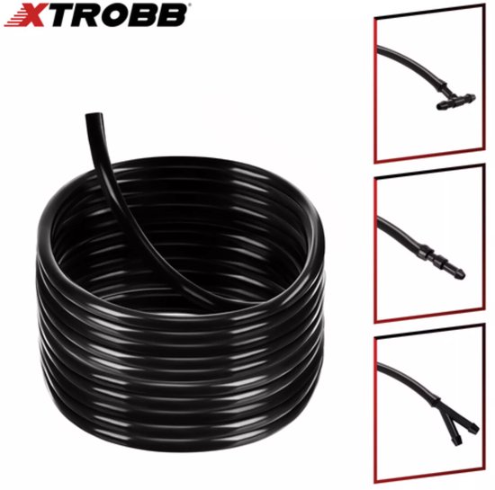 Xtrobb Auto ruitensproeier reparatieset met 2 m slang, rechte koppelingen, T-stukken en Y-stukken voor lekkende sproeierleiding