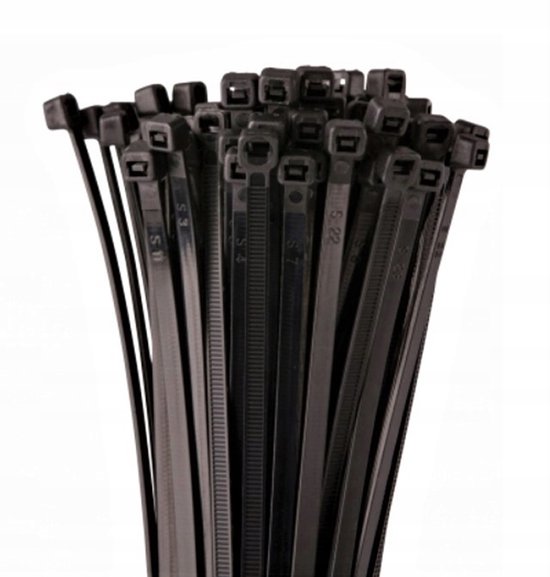 100x Kabelbinders UV Zwart 3,6x150mm - Sterk en flexibel