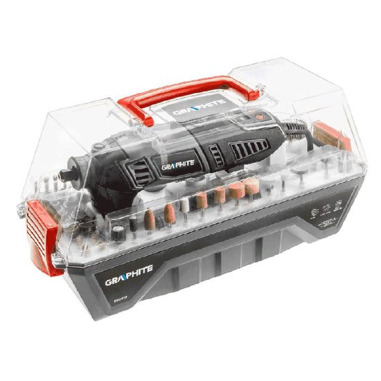 Mini Slijpmachine 170 Watt + 190 Accessoires in koffer - GRAPHITE