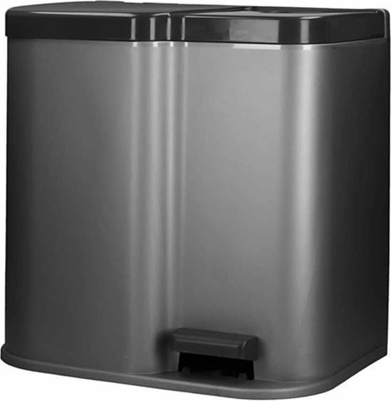 Curver Duo Pedaalemmer Prullenbak met Losse Binnenemmer - 15L + 6L - Grijs