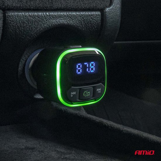 Car FM Transmitter 1×USB-A 2×USB-C 12V 24V – Bluetooth, MicroSD en Hands-Free Bellen