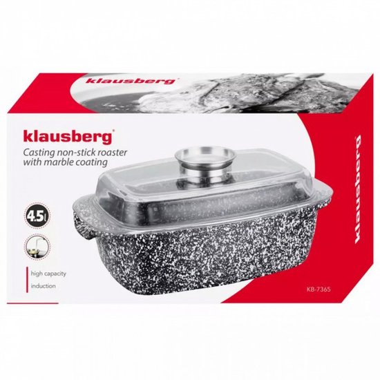 Klausberg KB-7365 Braadpan - met deksel - 4,5L - gietijzer