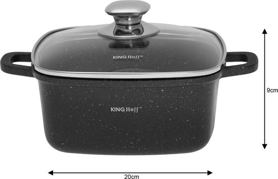 Kinghoff 1607 - Braadpannen set - 6 delig - marmeren coating