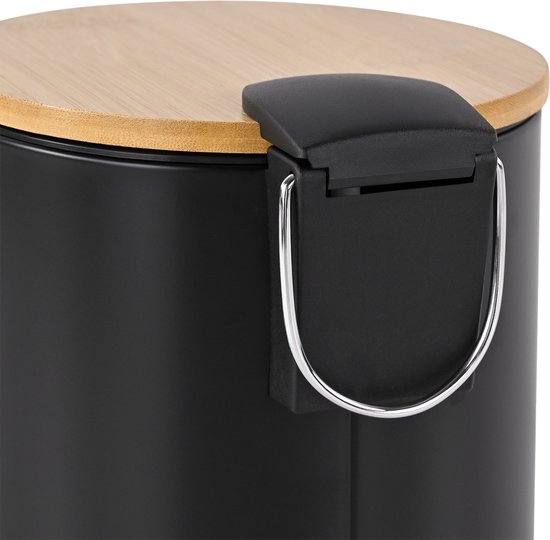 Teesa - Badkamer Prullenbak - 3L - RVS - Zwart