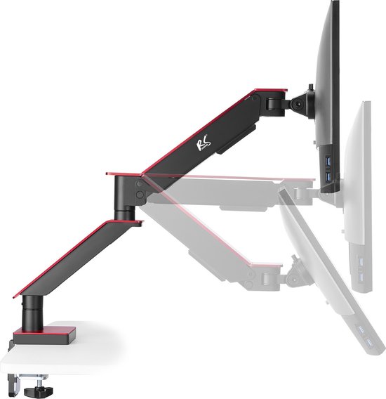 NanoRS - LCD Gaming monitorhouder - 17-32" 8kg - Vesa 75x75 en 100x100 | Dubbele arm - RS162
