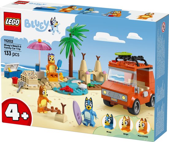 LEGO® Bluey: Bluey's Autorit naar het Strand, Bouwset - 11202