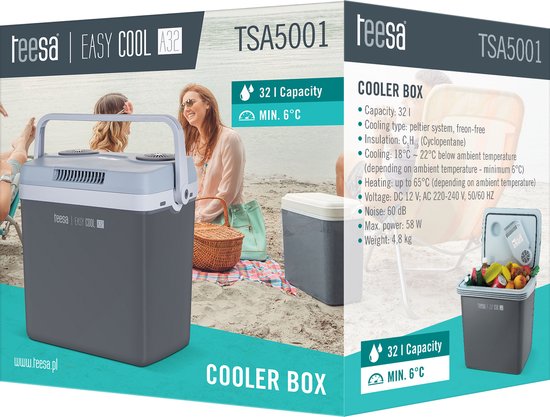 Teesa TSA5001.1 - Elektrische koelbox met verwarmingsfunctie, 25 liter