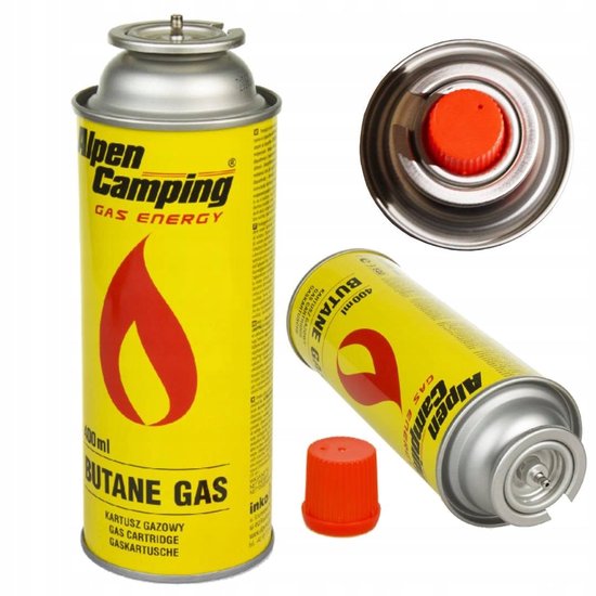 Alpen Camping Butaangasfles 400ml Gaspatroon Gasbus – Betrouwbaar kookgas voor onderweg en noodpakket