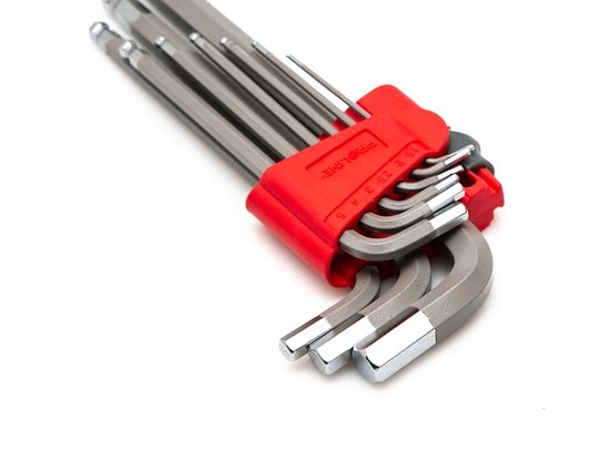 Proline inbussleutelset met kegelkop, 9-delig, 1,5-10mm, S2 staal