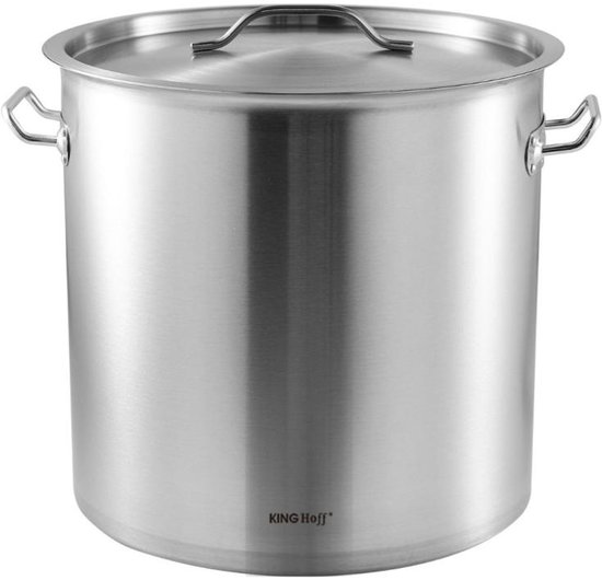 Kinghoff Stoompan - Kookpan 36 liter - Ø36cm - Voor Professionele Keukens - Geschikt voor Gas, Elektrisch en Inductie - Soeppan - XXL Pan