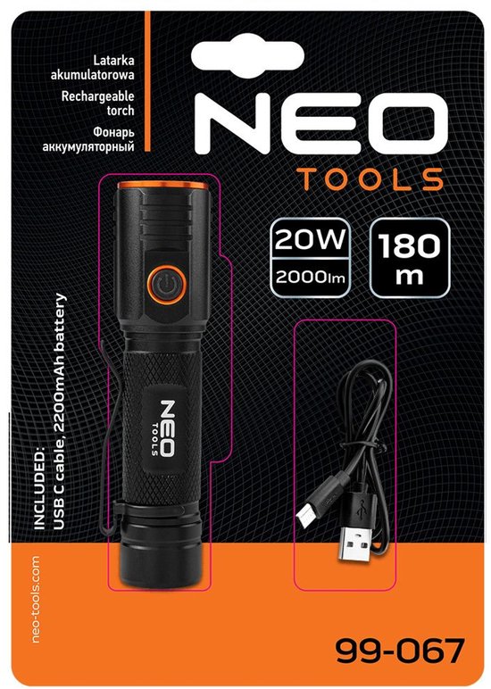 NEO 99-067 Zaklamp PRO 2000lum OSRAM P9