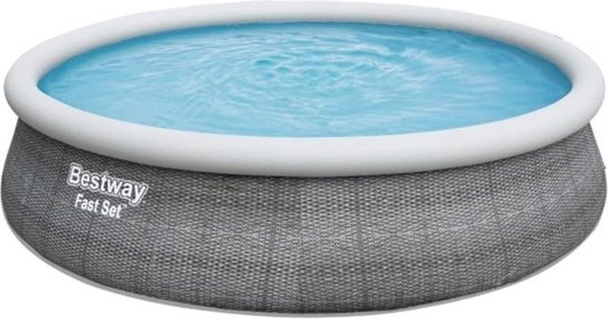 Bestway opblaaszwembad - 457x107cm - met pomp en trap - rotan
