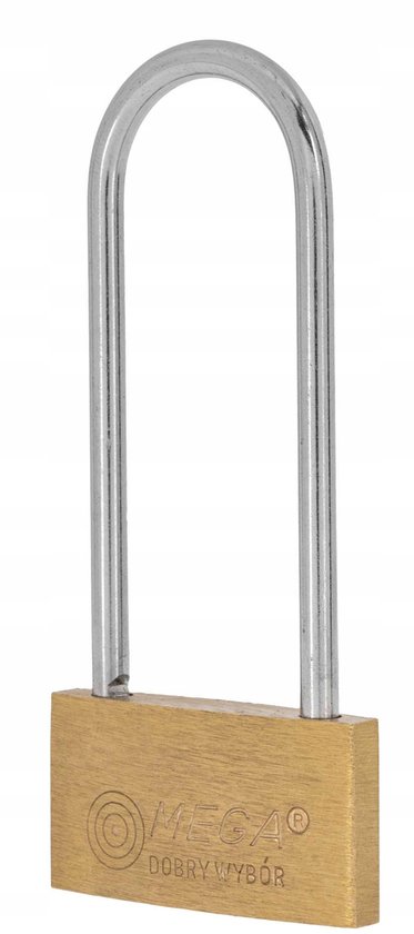 MEGA Messing Hangslot met Lange Beugel - 50mm - 3 Sleutels