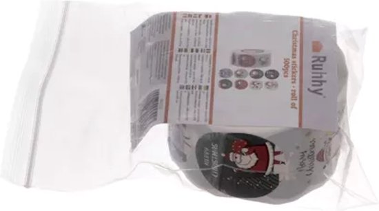 Ruhhy Kerststickers Rol - 500 Stuks voor Feestelijke Versiering!