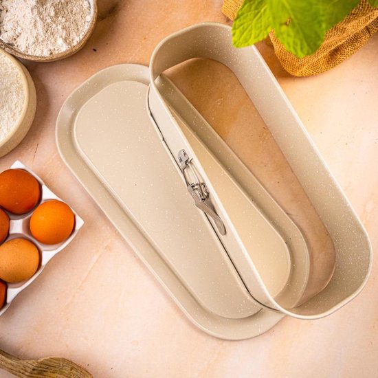 Kinghoff 1976 - Bakvorm met losse bodem 34,5x15,5x8 cm - Broodvorm voor Hartige taarten, Cheesecake en Paté - Antiaanbaklaag - Ovenbestendig tot 220°C - Bakvorm - Ovenvorm - Cakevorm - Taartvorm -