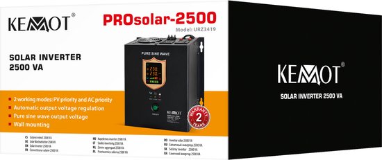KEMOT PROsolar - Omvormer - 2500W - 24V - Zwart