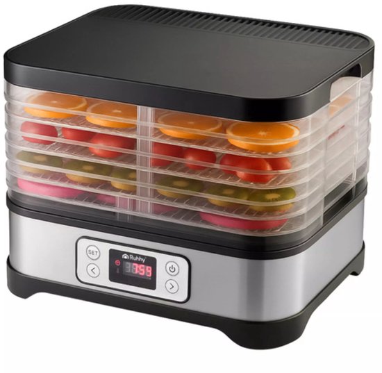 Ruhhy Voedseldroger 10L – 24u Timer en LCD Display – Droger voor Champignons en Fruit – Compact en Krachtig