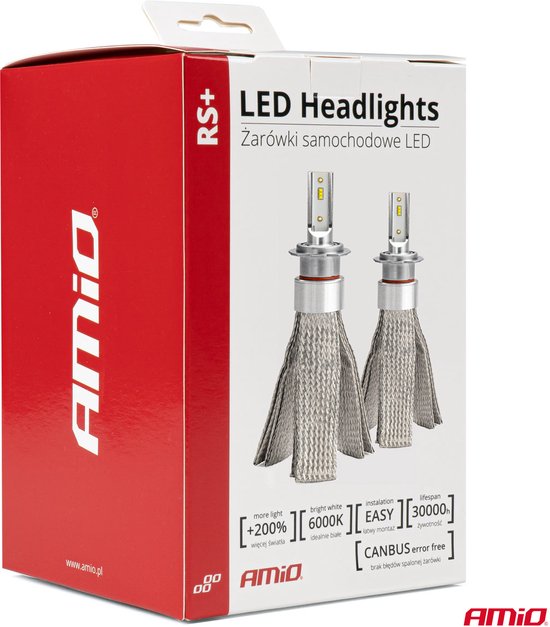 AMiO LED Koplampen Octopus RS+ H15 - Slimme Verstelbare 360° LED Verlichting 3500 Lumen Wit Grootlicht Dimlicht Dagrijverlichting