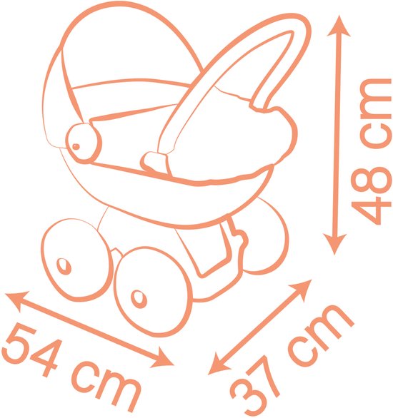Smoby Baby nurse - Poppenwagen - Knuffelwagen - voor poppen tot 42 cm