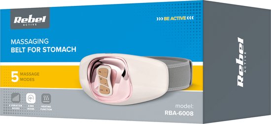Rebel Active EMS Massage en Buikspierstimulatie Massageapparaat - Draadloos met Verwarmingsfunctie - Afstandsbediening - 4 Trilling Modi - 6 EMS Modi