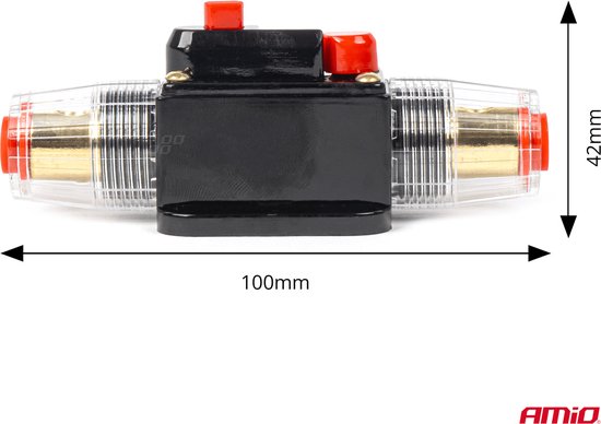 AMiO Automatische Zekering Circuit Breaker 12-48V 30A - Resetbare Zekering voor Auto Motor Stereo en Audio