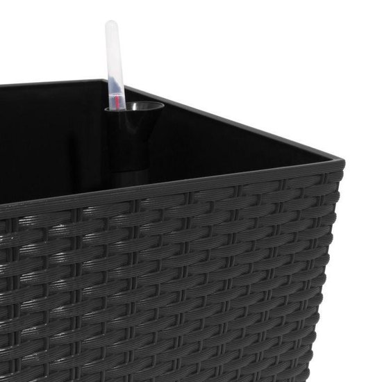 Prosperplast Bloembak/plantenbak op poten Rato - met irrigatiesysteem - antraciet - 60 x 25 x 46 cm